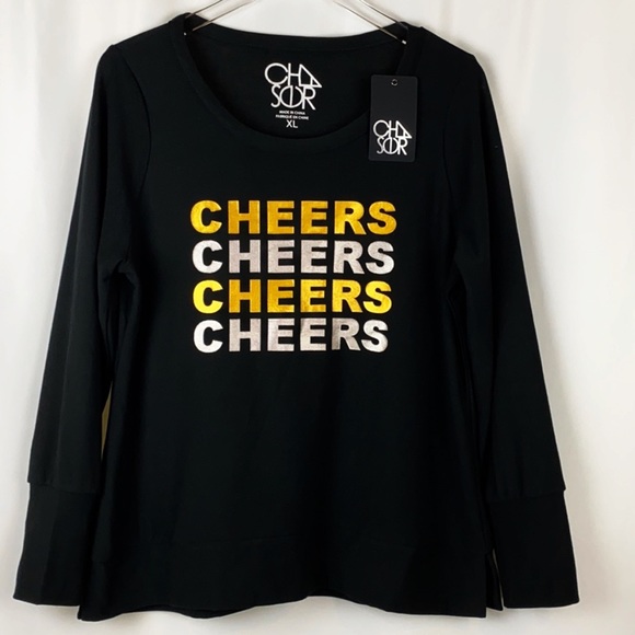 Chaser Cheers Long Sleeve Graphic Pullover - Picture 2 of 10